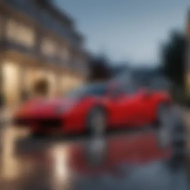 Ferrari parked in a high-end residential area showcasing location impact