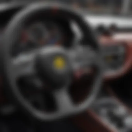 Close-up of a Ferrari dashboard highlighting premium features