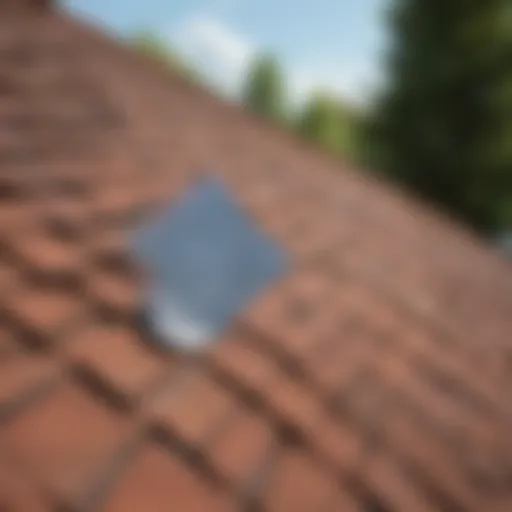 Detailed view of a roof showing signs of leakage