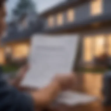 A homeowner reviewing an insurance policy document