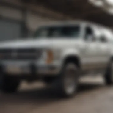 Salvage Title Vehicle at Dealership A salvage title vehicle parked outside a dealership