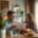 Couple analyzing insurance options together