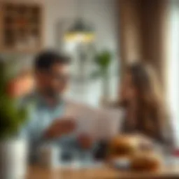 Couple analyzing insurance options together