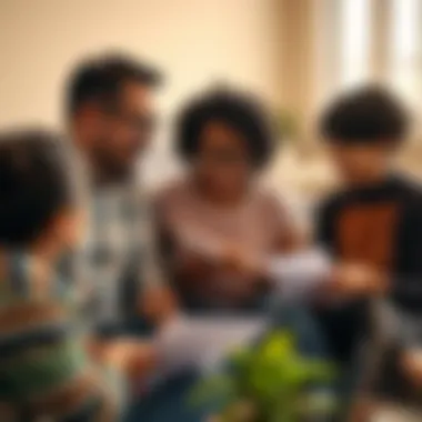 Family Financial Planning Discussion Family discussing financial planning for future