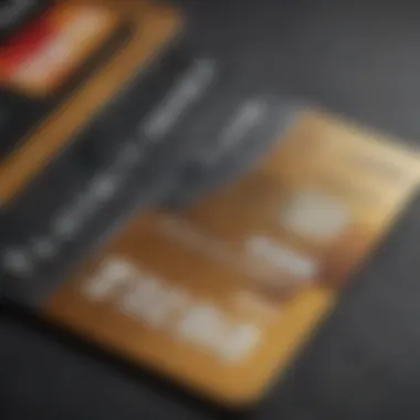 Close-up view of a credit card showcasing its key features