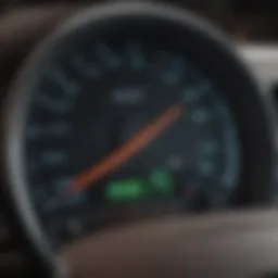 Illustration of a car with a digital speedometer displaying telematics data