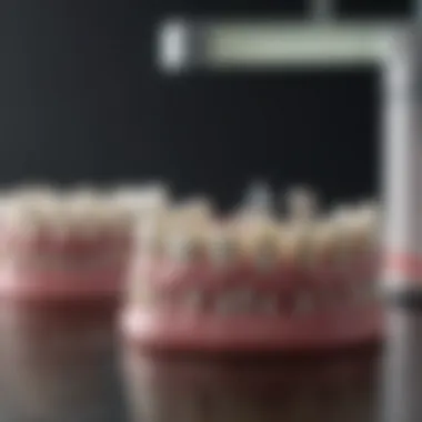 A variety of dental crown materials displayed on a table