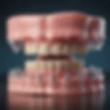 Close-up view of different types of braces used in orthodontics