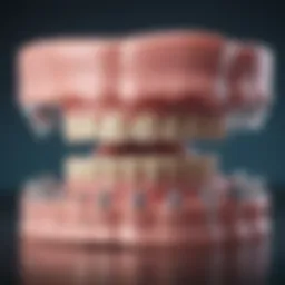 Close-up view of different types of braces used in orthodontics