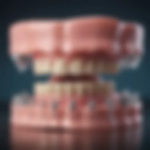 Close-up view of different types of braces used in orthodontics