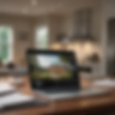 Empowered Decision-Making A thoughtful homeowner analyzing data on a laptop, representing informed decision-making.