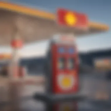 Shell gas station sign with price display