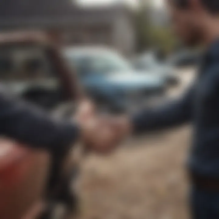 A handshake between a seller and buyer