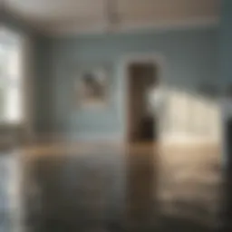 Visual representation of various water damage scenarios in a home